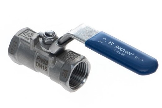 Ридан BVS-R 082X4600R — Шаровый кран резьбовой DN8 PN63, с рукояткой, корпус — коррозионностойкая сталь, шар — коррозионностойкая сталь AISI316; уплотнение по шару R-PTFE (15% C)