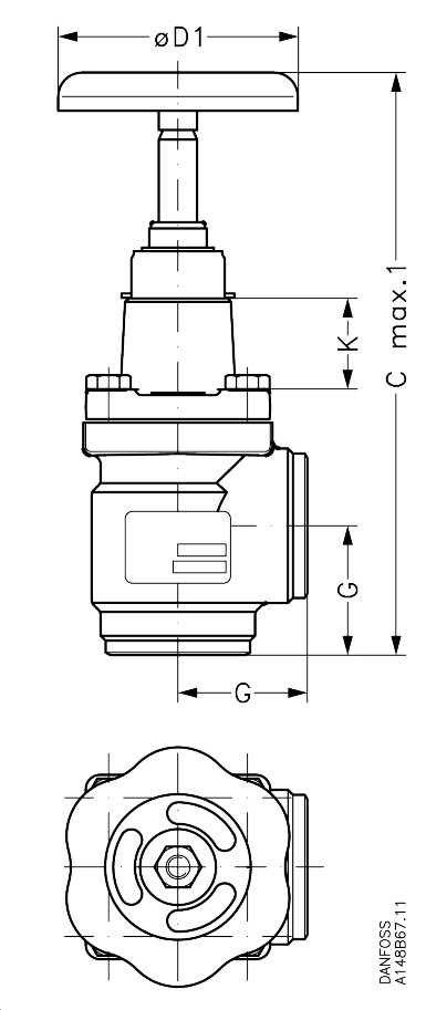SVA-S 65 A ANG H-WHEEL Запорный клапан
